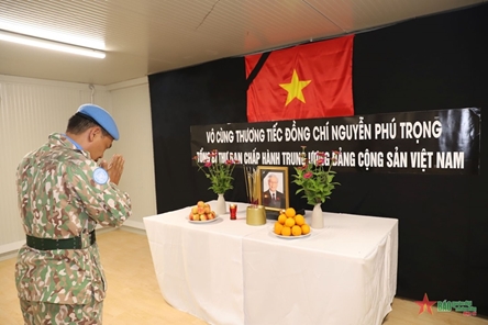 Respect-paying ceremony for General Secretary Nguyen Phu Trong held in Abyei